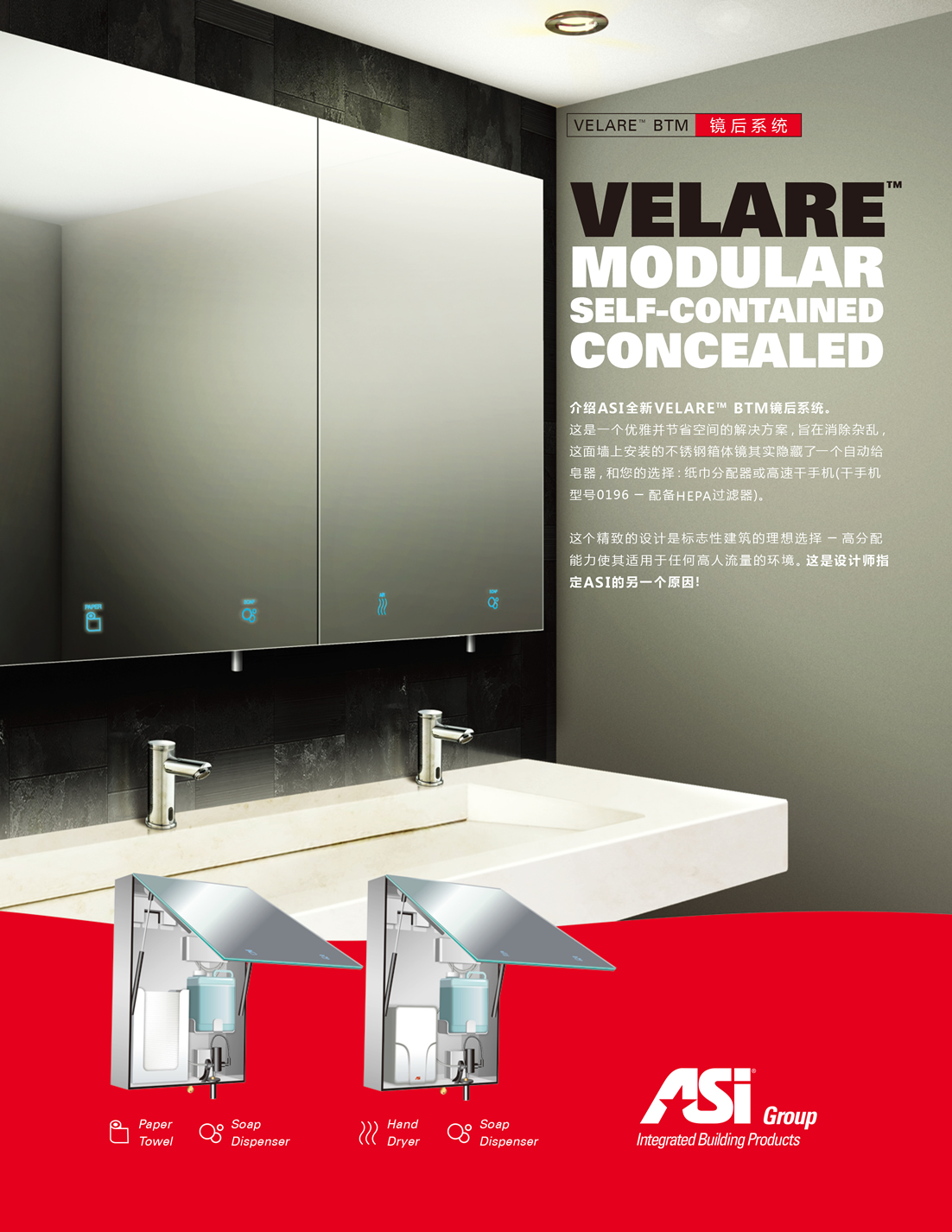 美国 ASI VELARE  星脉不锈钢镜柜系统