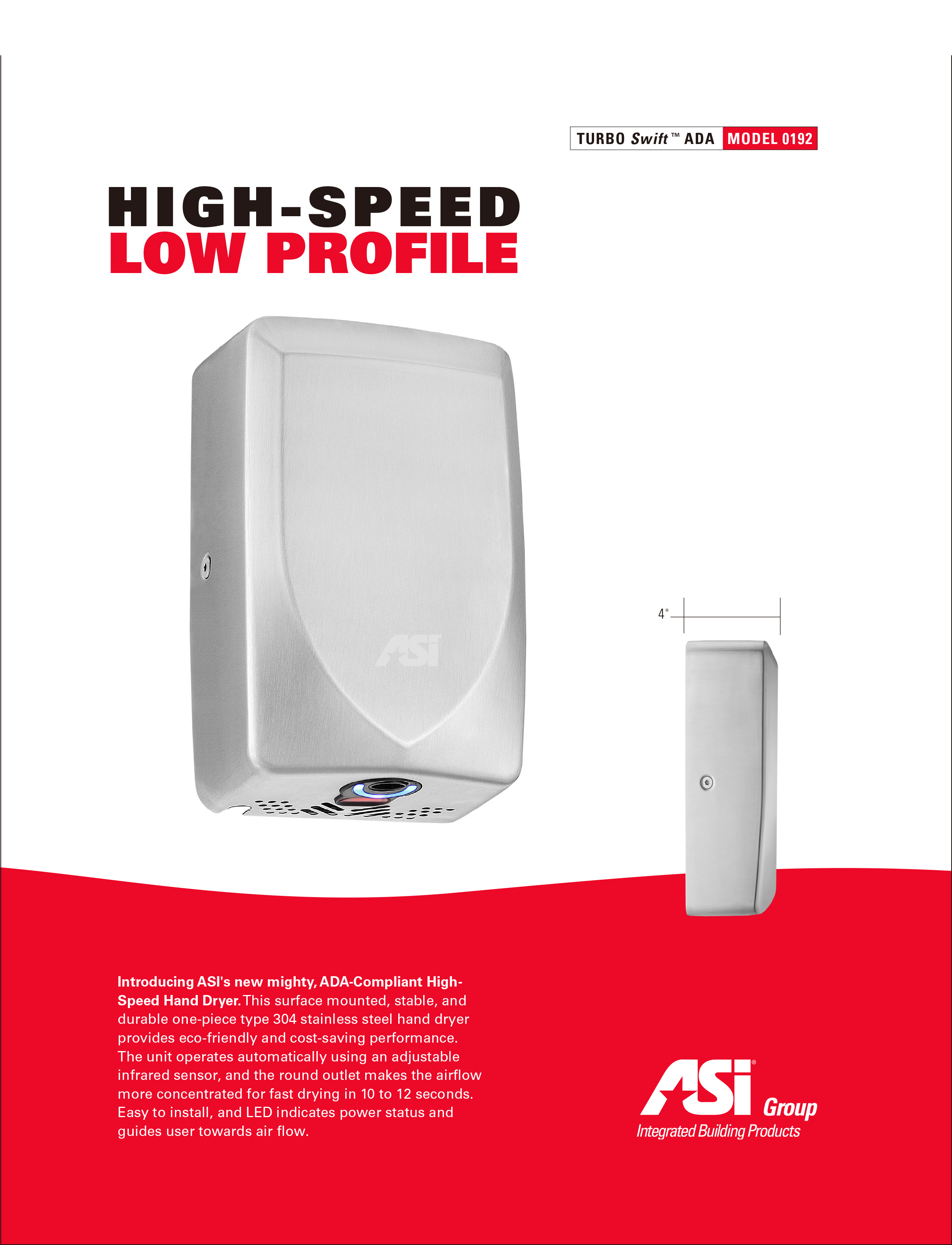 ASI TURBO Swift™-全自动高速干手机