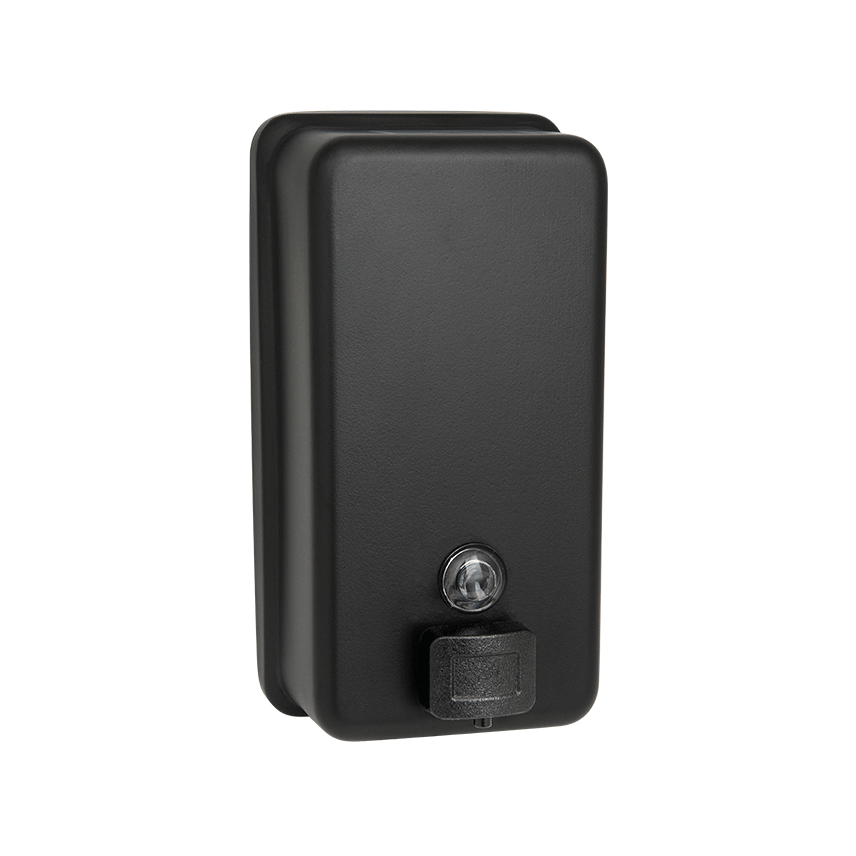 MATTE BLACK LIQUID SOAP DISPENSER – VERTICAL – SURFACE MOUNTED