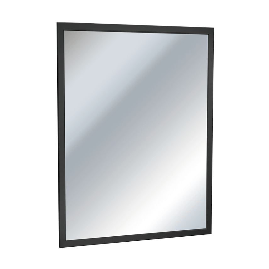 MATTE BLACK STAINLESS STEEL INTER-LOK ANGLE FRAME MIRROR