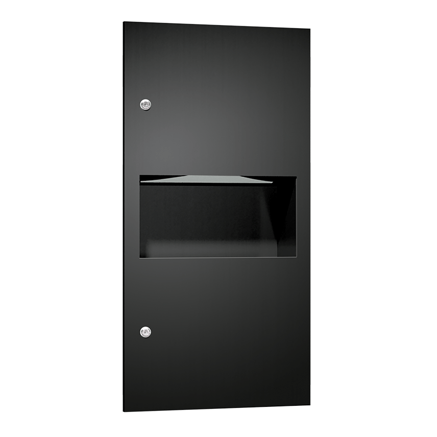 SIMPLICITY™ IN MATTE BLACK PAPER TOWEL DISPENSER & WASTE RECEPTACLE – RECESSED