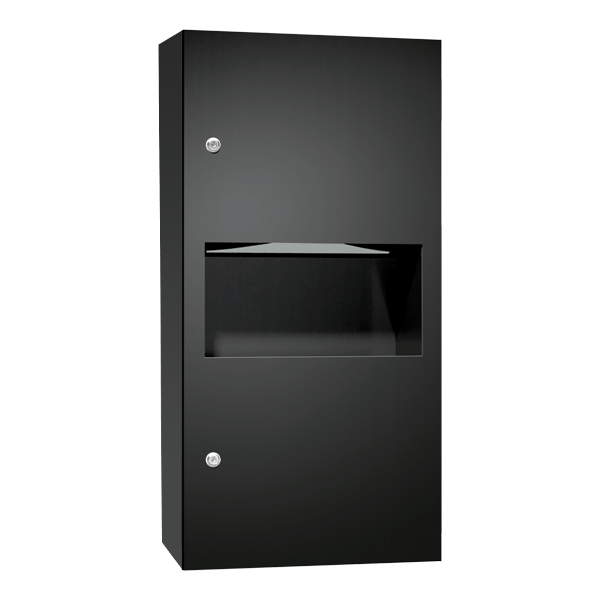 SIMPLICITY™ IN MATTE BLACK PAPER TOWEL DISPENSER & WASTE RECEPTACLE – SURFACE MOUNTED
