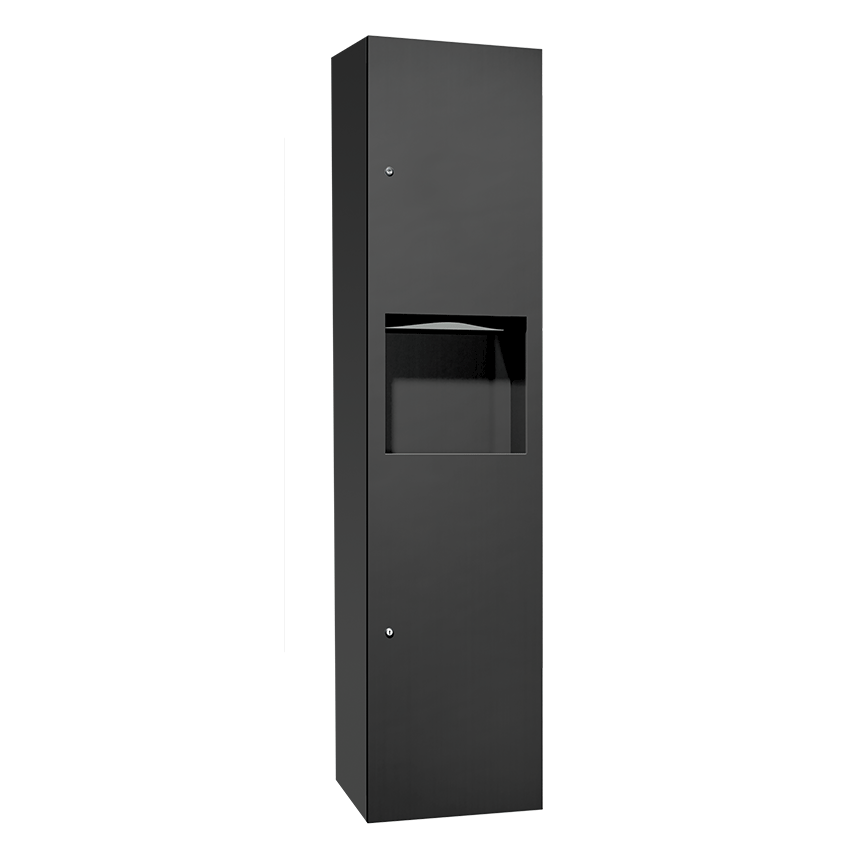 SIMPLICITY™ IN MATTE BLACK PAPER TOWEL DISPENSER & WASTE RECEPTACLE – SURFACE MOUNTED