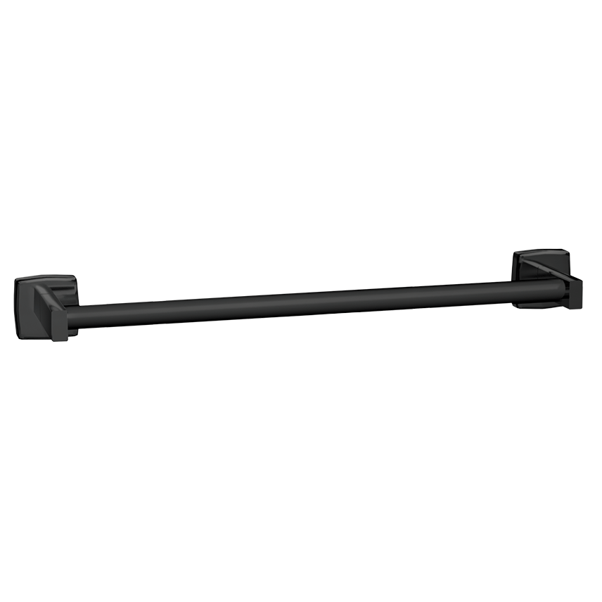 MATTE BLACK TOWEL BAR (ROUND) – SURFACE MOUNTED