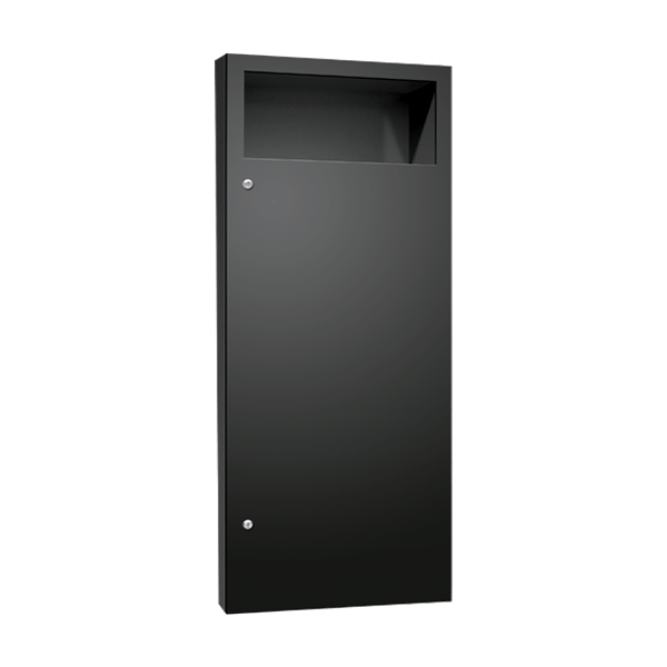 SIMPLICITY™ IN MATTE BLACK WASTE RECEPTACLE – SEMI-RECESSED