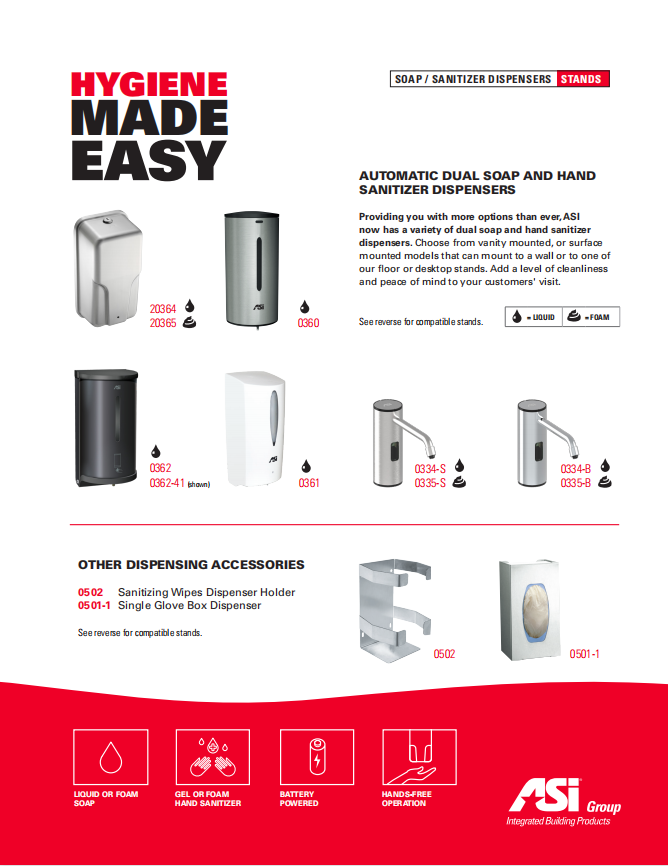  ASI-Soap-Sanitizer-Dispensers-and-Stands